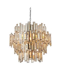 Endon Lighting - Viviana - 72746 - Chrome Champagne Crystal Glass 15 Light Ceiling Pendant Light