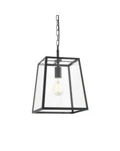 Endon Lighting - Hurst - 101541 - Black Clear Glass Ceiling Pendant Light