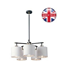 Elstead Lighting - Balance - BALANCE5-BKPN - Black Nickel White 5 Light Ceiling Pendant Light