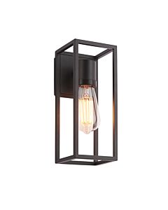 Endon Lighting - Herbert - 91993 - Black IP44 Outdoor Half Lantern Wall Light
