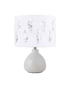 Tuscan - White Ceramic Lamp with White Fern Shade