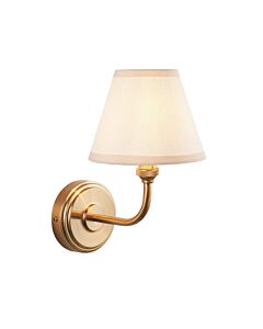 Endon Lighting - Step Arc & Ivy 16cm - 115755 - Aged Brass Vintage White Wall Light