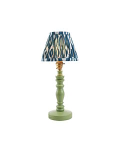 Endon Lighting - Bibury & Ikat 16cm - 115881 - Green Aged Brass Blue Table Lamp With Shade