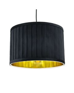 Sundance - Black Velvet Pleated 30cm Lamp Shade with Gold Inner