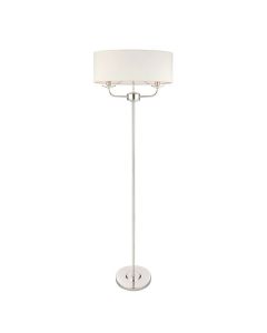 Endon Lighting - Nixon - 60803 - Nickel Vintage White 2 Light Floor Lamp