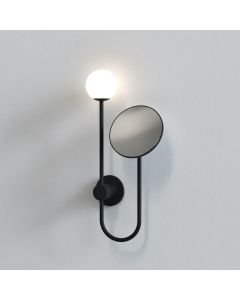 Astro Lighting - Orb 1424003 - IP44 Matt Black Wall Light with Mirror