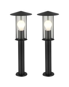 Set of 2 Treviso - Black Outdoor 50cm Post Lights