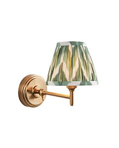 Endon Lighting - Step Fold & Zigzag 16cm - 115798 - Aged Brass Green Wall Light