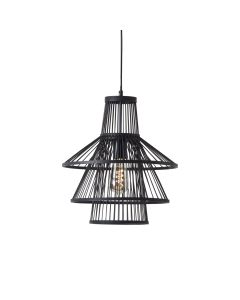 Endon Lighting - Minato - 101675 - Dark Bamboo Black Ceiling Pendant Light