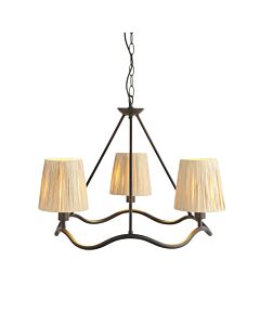 Endon Lighting - Wriggle - 114212 - Black Natural Raffia 3 Light Ceiling Pendant Light