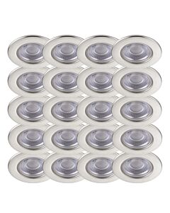 Set of 20 Satin Nickel Fire Rated 6W LED 3000K Recessed Downlights