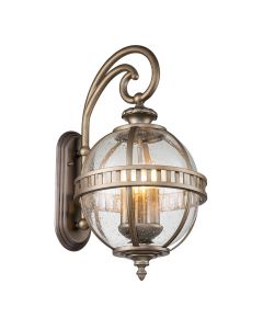 Kichler Lighting - Halleron - KL-HALLERON-2M-BU - Burnished Bronze Clear Seeded Glass 3 Light IP44 Outdoor Wall Light