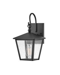 Hinkley Lighting - Huntersfield - HK-HUNTERSFIELD2-S-BK - Black Clear Seeded Glass IP44 Outdoor Wall Light