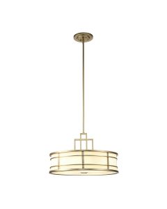 Feiss Lighting - Fusion - FE-FUSION-P-L-PNBR - Natural Brass Opal Glass 3 Light Ceiling Pendant Light