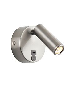 Saxby Lighting - Lumos Mini - 120966 - LED Satin Nickel Reading Wall Light