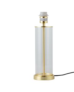 Aura - Satin Brass with Glass Column Table Lamp Base