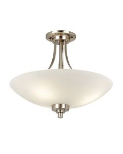 Endon Lighting - Welles - WELLES-3SC - Chrome White Glass 3 Light Flush Ceiling Light