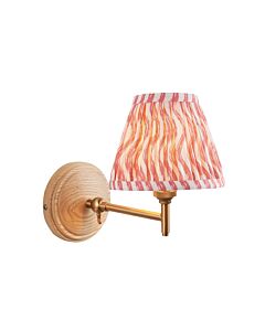 Endon Lighting - Wood Fold & Ripple 16cm - 115861 - Ash Wood Pink Wall Light