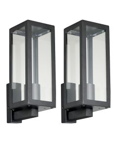 Set of 2 Montrose - Black Outdoor Lantern Wall Lights