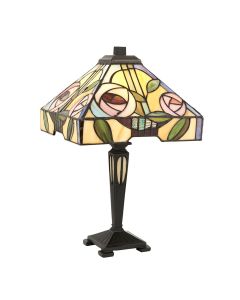 Interiors 1900 - Willow - 64386 - Dark Bronze Tiffany Glass Table Lamp