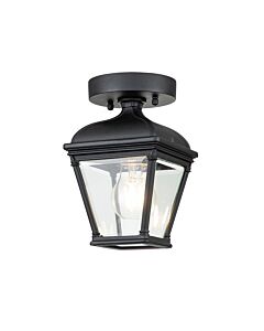 Elstead Lighting - Bayview - BAYVIEW-PORCH-BK - Black Clear Glass IP44 Outdoor Ceiling Flush Light
