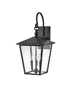 Hinkley Lighting - Huntersfield - HK-HUNTERSFIELD2-L-BK - Black Clear Seeded Glass 3 Light IP44 Outdoor Wall Light