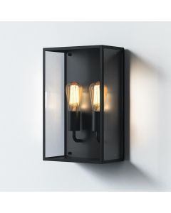 Astro Lighting - Messina Twin 1183027 - IP44 Textured Black Wall Light