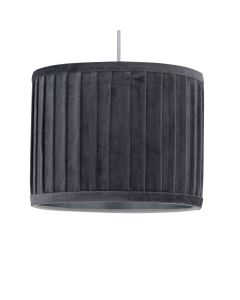 Sundance - Grey Velvet Pleated 25cm Lamp Shade with Silver Inner