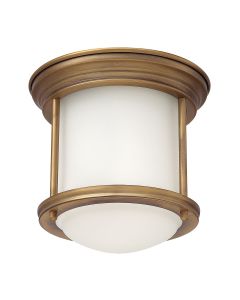 Quintiesse - QN-HADRIAN-MINI-F-BR-OPAL - Hadrian 1 Light Flush Mount - Opal Glass - Brushed Bronze