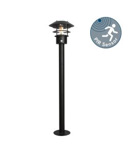 Elstead Lighting - Helsingor - HELSINGOR-PIR-BOL-BK - Black Clear Glass IP44 Outdoor Post Light