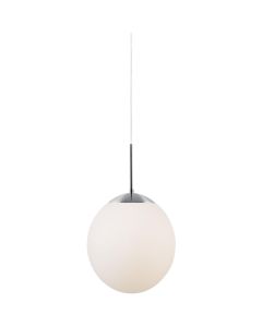 Nordlux - Cafe 20 - 39563001 - Brushed Chrome Opal Glass Ceiling Pendant Light