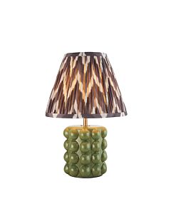 Endon Lighting - Bobble & Zigzag 25cm - 116293 - Olive Green Aged Brass Grey Ceramic Table Lamp With Shade