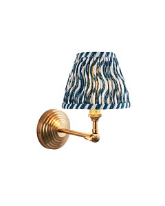 Endon Lighting - Obelisk Wing & Ripple 16cm - 115704 - Aged Brass Blue Wall Light