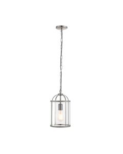 Endon Lighting - Lambeth - 70323 - Satin Nickel Clear Glass Ceiling Pendant Light