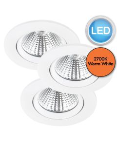 Nordlux - Set of 3 Fremont 3-Kit IP23 2700K - 47580101 - LED White Recessed Ceiling Downlights