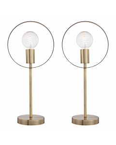 Set of 2 Hailey - Brushed Gold Table Lamps