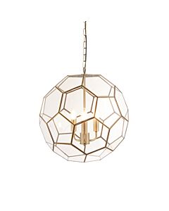 Endon Lighting - Miele - 73560 - Antique Brass Clear Glass 3 Light Ceiling Pendant Light