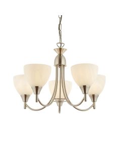 Endon Lighting - Alton - 1805-5SC - Chrome Opal Glass 5 Light Ceiling Pendant Light