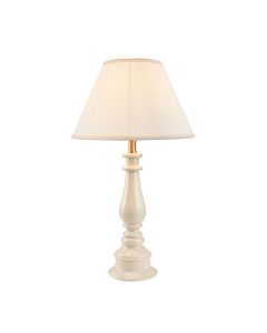 Endon Lighting - Myrtle & Ivy 30cm - 114963 - White Warm Brass Vintage Table Lamp With Shade