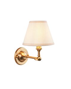 Endon Lighting - Dome Wing & Ivy 16cm - 115635 - Aged Brass Vintage White Wall Light