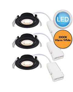 Nordlux - Set of 3 Monolo - 2510310103 - LED Black Recessed Ceiling Downlights