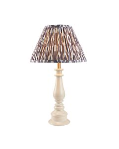 Endon Lighting - Myrtle & Ikat 30cm - 114960 - White Warm Brass Grey Table Lamp With Shade