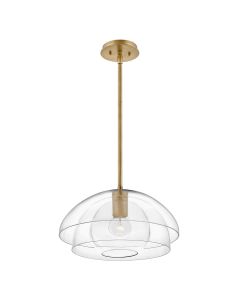 Quintiesse - Lotus - QN-LOTUS-P-HBR - Heritage Brass Clear Glass Ceiling Pendant Light