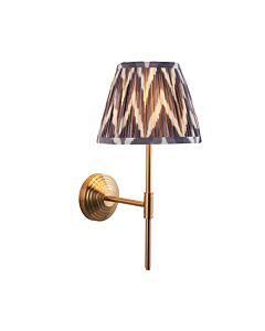 Endon Lighting - Obelisk T Bar & Zigzag 20cm - 116013 - Aged Brass Grey Wall Light