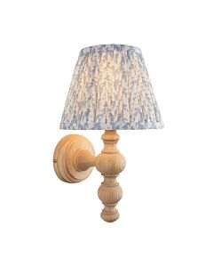 Endon Lighting - Bibury & Leaf 20cm - 114323 - Ash Wood Aged Brass Blue Wall Light