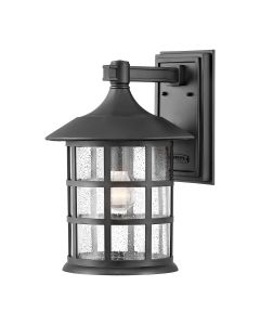 Hinkley Lighting - Freeport - HK-FREEPORT2-L-TBK - Black Clear Seeded Glass IP44 Outdoor Wall Light