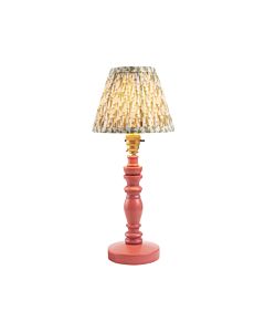 Endon Lighting - Bibury & Leaf 16cm - 115905 - Pink Aged Brass Green Table Lamp With Shade