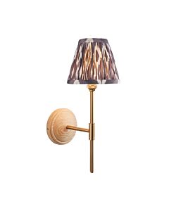 Endon Lighting - Wood T Bar & Ikat 16cm - 115832 - Ash Wood Grey Wall Light