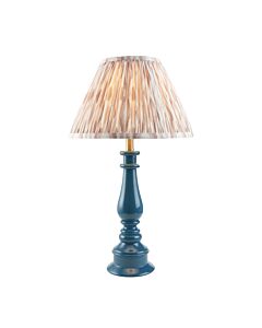 Endon Lighting - Myrtle & Ikat 30cm - 114945 - Blue Warm Brass Neutral Table Lamp With Shade