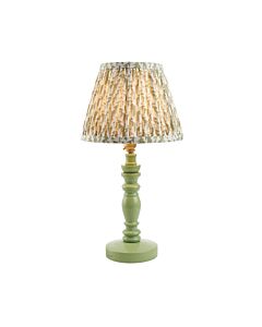 Endon Lighting - Bibury & Leaf 20cm - 115937 - Green Aged Brass Table Lamp With Shade